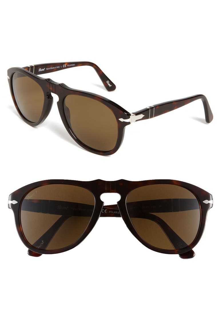 54mm Polarized Keyhole Retro Sunglasses, Main, color, TORTOISE POLARIZED