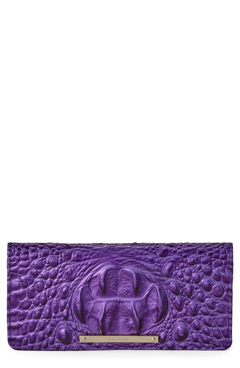 'Ady' Croc Embossed Continental Wallet
