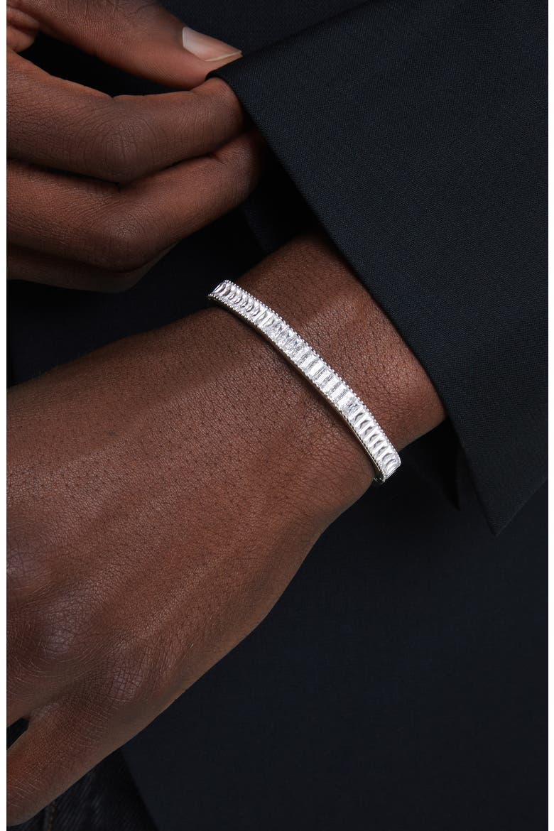 Matrix Crystal Bangle, Alternate, color, WHITE/ SILVER