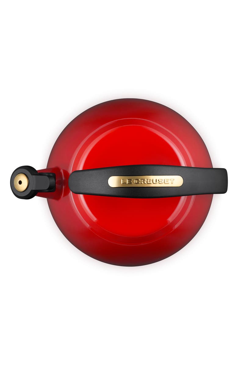 Le Creuset 2.2-Quart Enameled Stainless Steel Whistling Cloche Kettle, Alternate, color, Cerise
