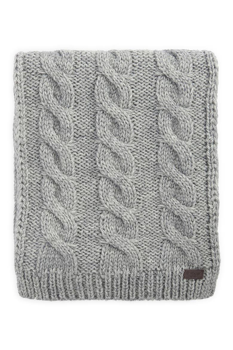 Jesmond Cable Stitch Scarf & Beanie Set, Alternate, color, MID GREY