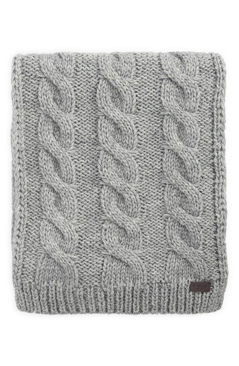 Barbour Jesmond Cable Stitch Scarf & Beanie Set, Alternate, color, Mid Grey