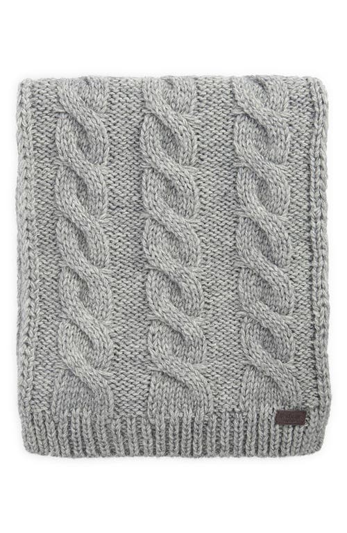 Barbour Jesmond Cable Stitch Scarf & Beanie Set In Gray