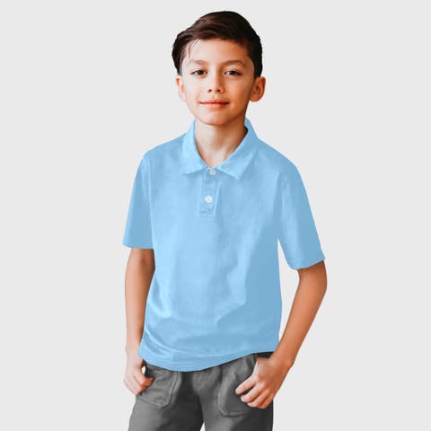Boys Soft Cotton Jersey 2-Button Short Sleeve Polo Shirt (Toddler, Little Kid, Big Kid)
