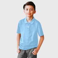 CITY THREADS Boys Soft 100% Cotton Jersey 2-Button Short Sleeve Polo Shirt