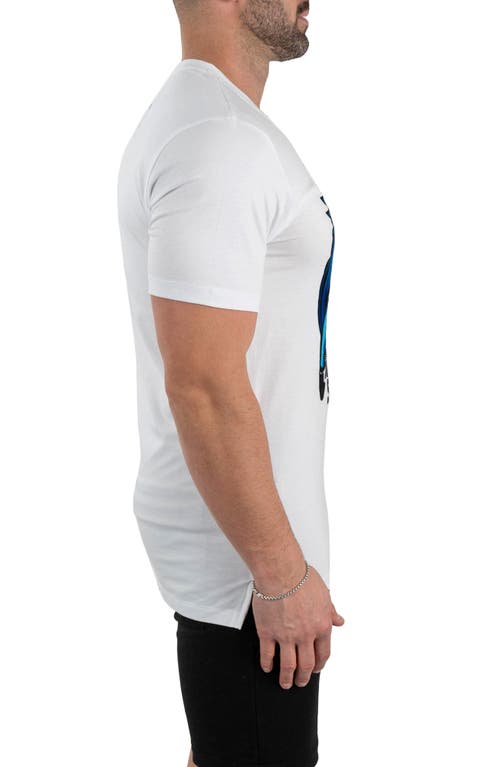 Maceoo Boxing Lion Cotton Graphic T-shirt In White