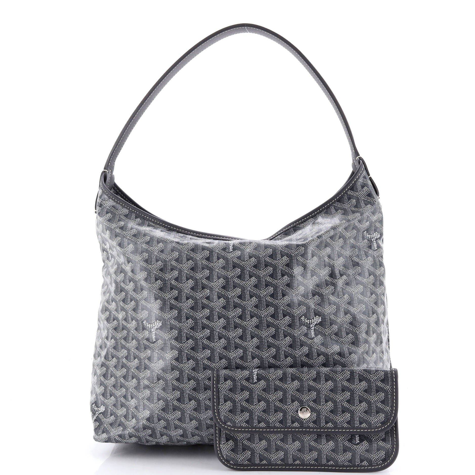 Pre-Owned Goyard Boheme Hobo Coated Canvas, Alternate, color, Gray