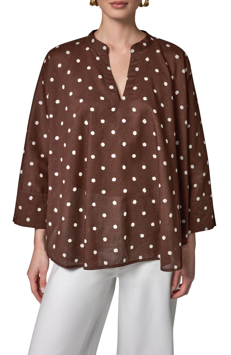 Donna Karan New York Cotton Voile Top, Main, color, Canyon/ Cream
