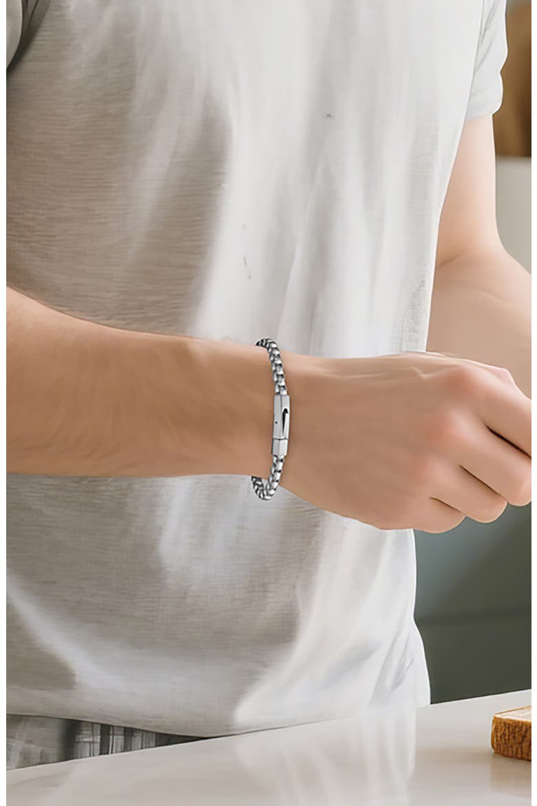 Box Chain Bracelet, Alternate, color, SILVER