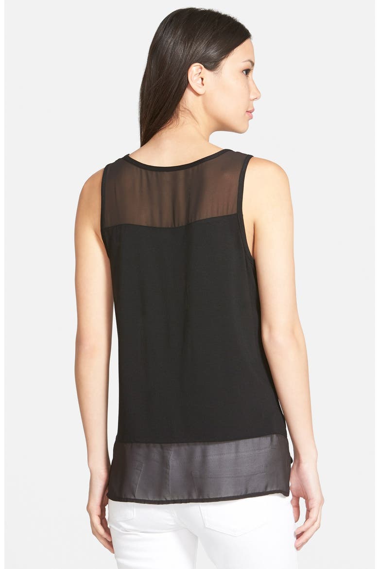 Sleeveless Mixed Media Top, Alternate, color, RICH BLACK