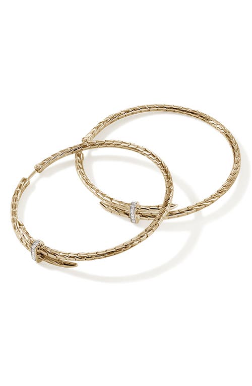 John Hardy Spear Diamond Bypass Hoop Earrings In Gold