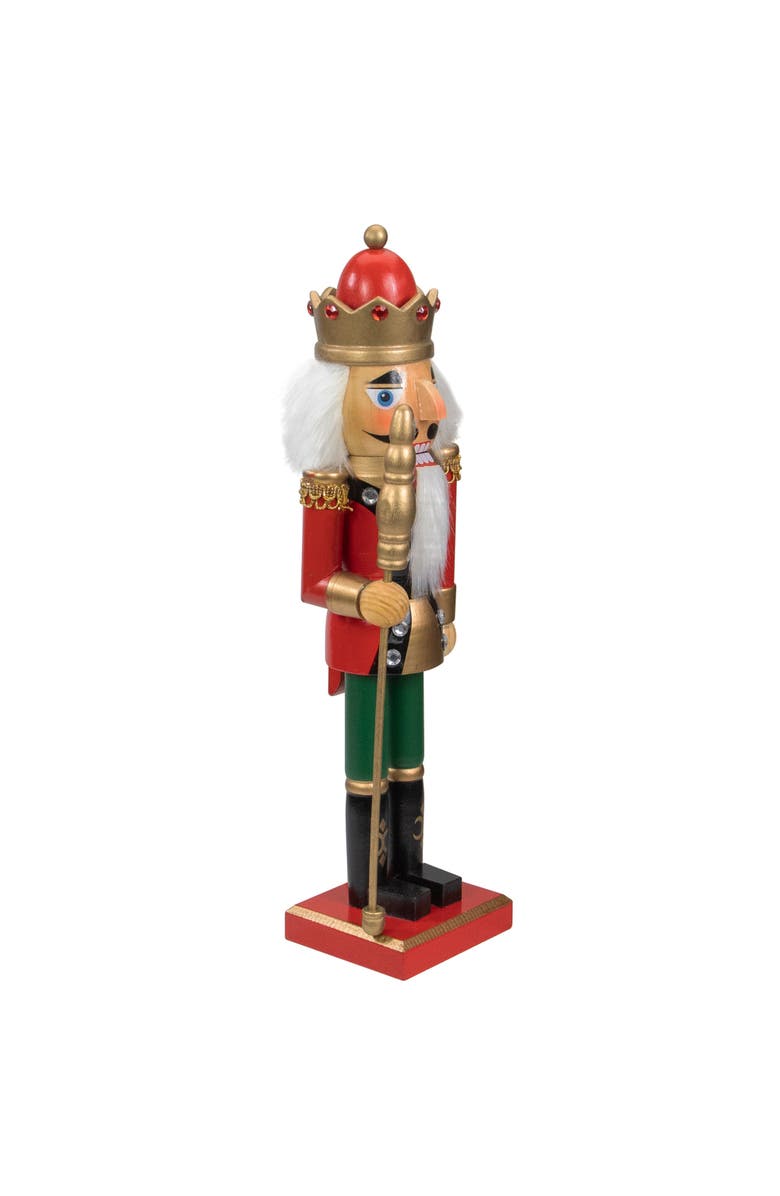 Northlight 14" Red and Gold Wooden Christmas Nutcracker King with Scepter, Alternate, color, 