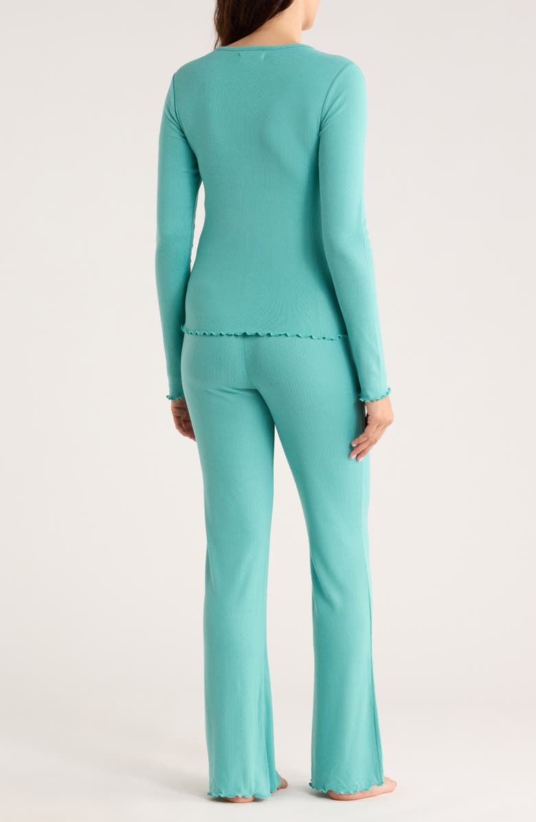 PJ Salvage Lacey Jade Long Pajamas, Alternate, color, Jade