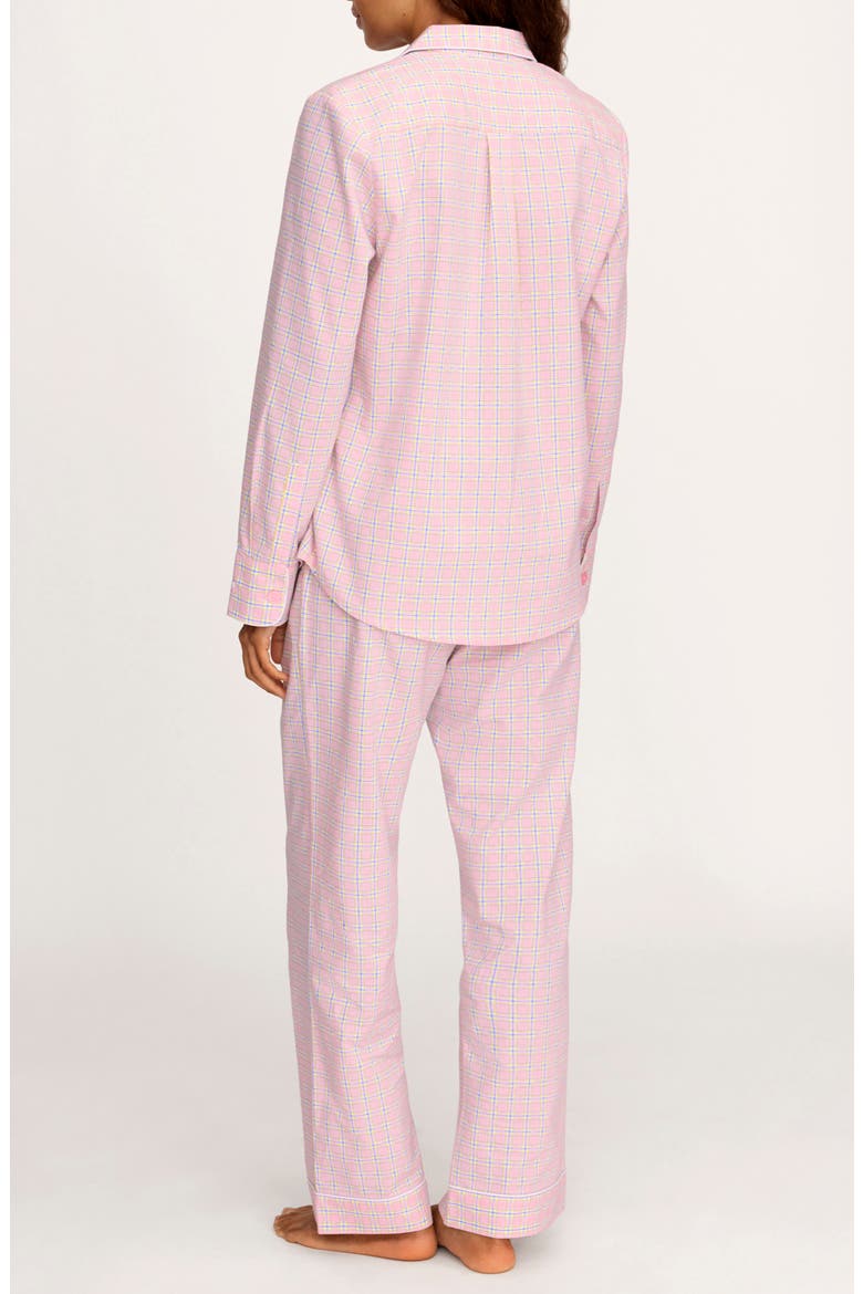 Plaid Cotton Twill Pajamas, Alternate, color, PINK