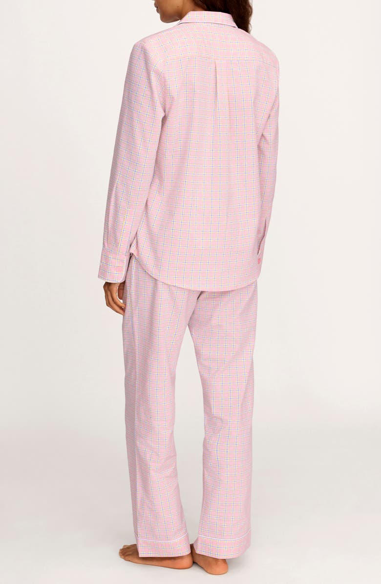 Petite Plume Plaid Cotton Twill Pajamas, Alternate, color, Pink