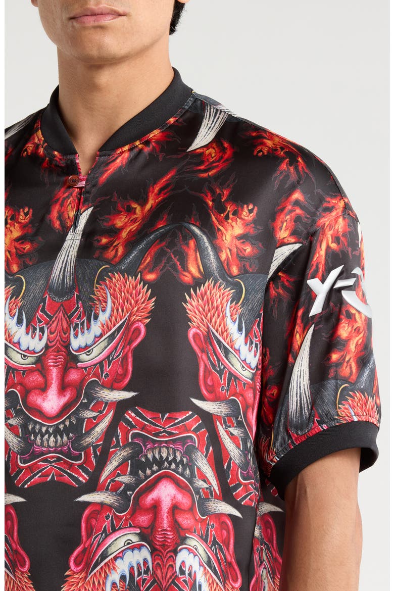 Satin Yaksha Graphic Jersey Polo, Alternate, color, RED MULTI