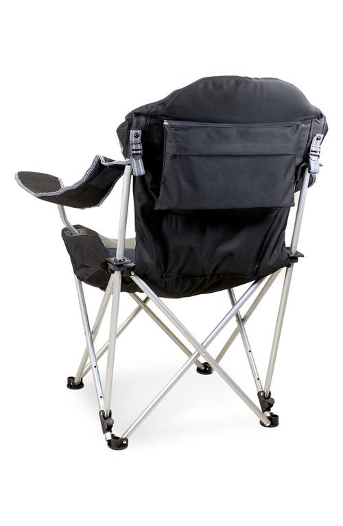 Picnic Time Black Reclining Camp Chair In Black