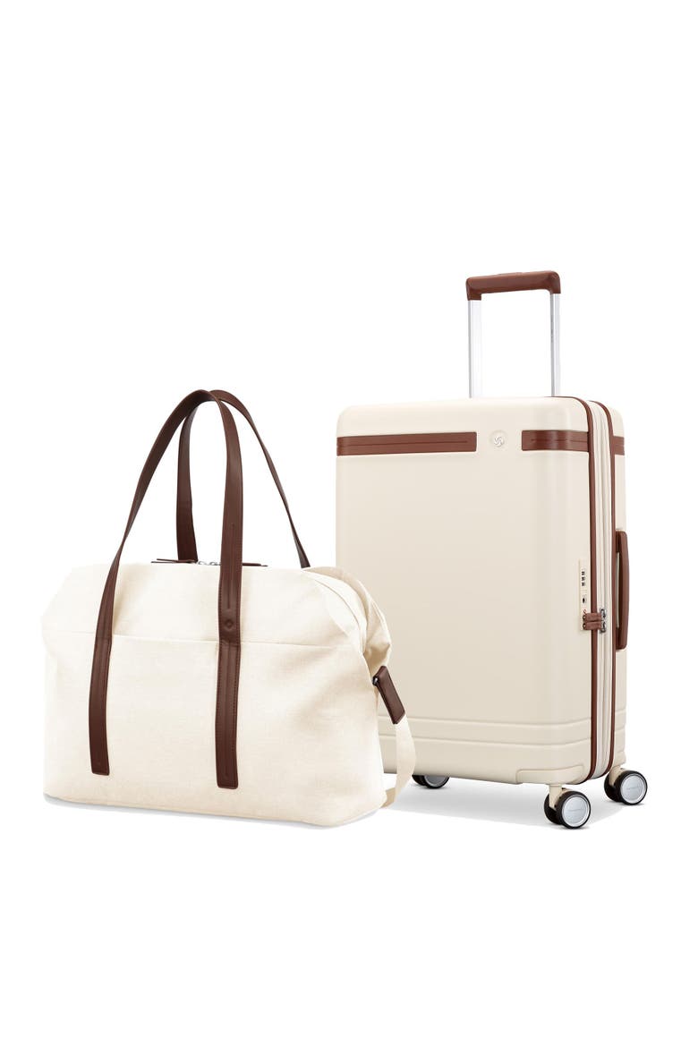 Virtuosa 2 Piece Set Weekender & 21" Carry On Luggage, Main, color, Off White