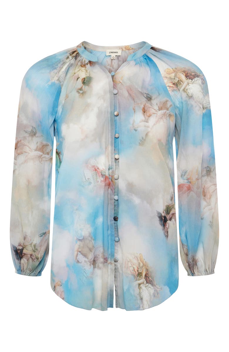 L'AGENCE Teagan Puff Sleeve Top, Alternate, color, 