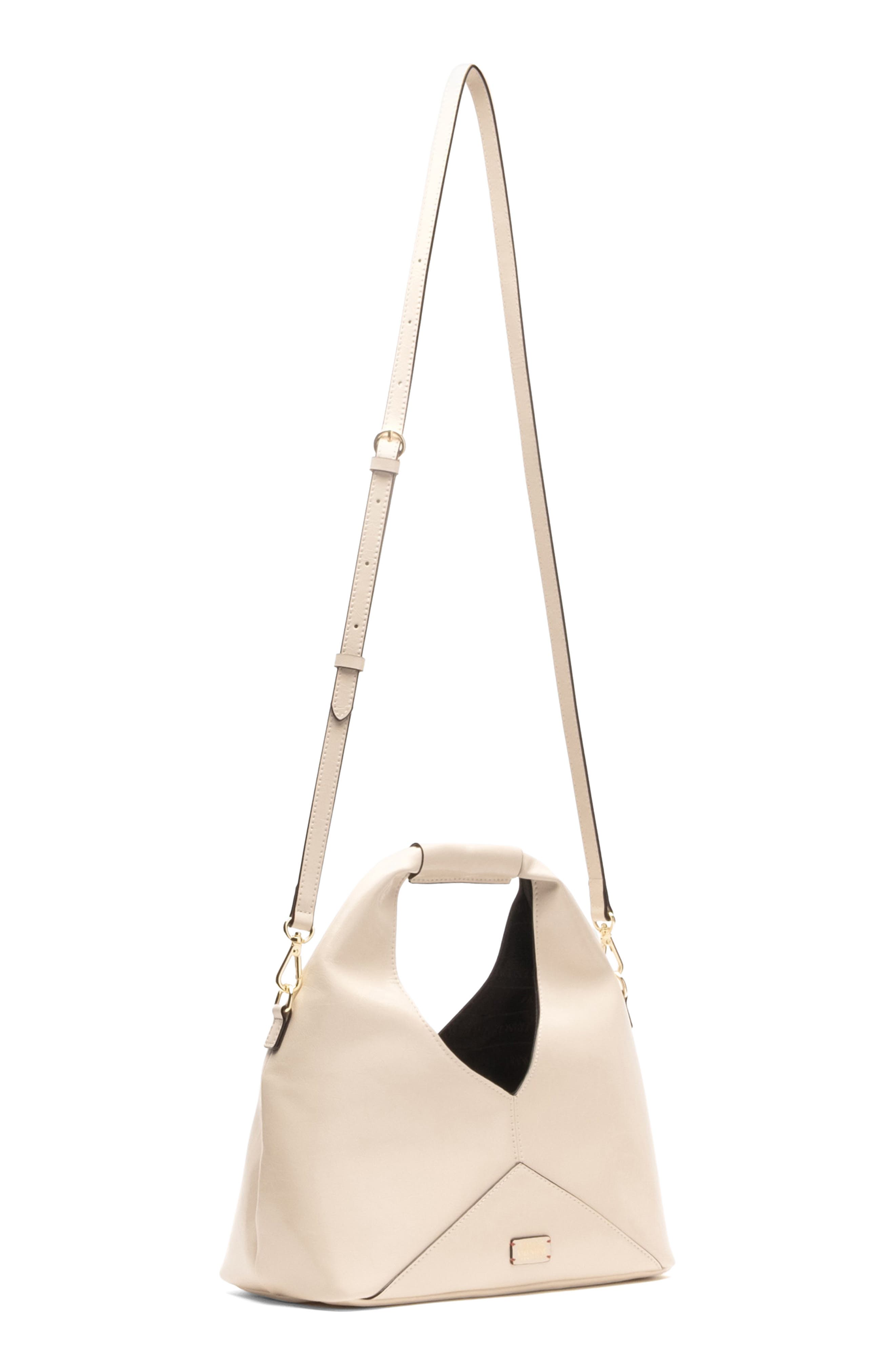 Crescent Crinkled Leather Tote, Alternate, color, OYSTER