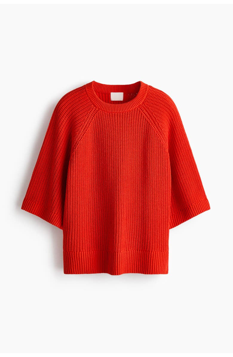 H&M Rib-knit top, Alternate, color, Bright Red