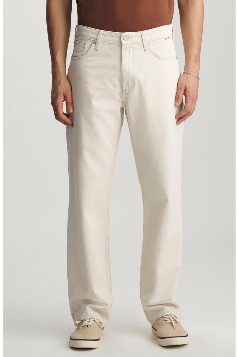 Marlon Relaxed Straight Leg Cotton & Linen Jeans, Main, color, ECRU LINEN DENIM