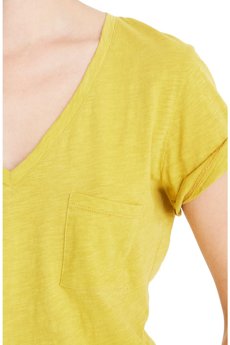 Whisper Cotton V-Neck Pocket Tee, Alternate, color, GOLDEN MEADOW