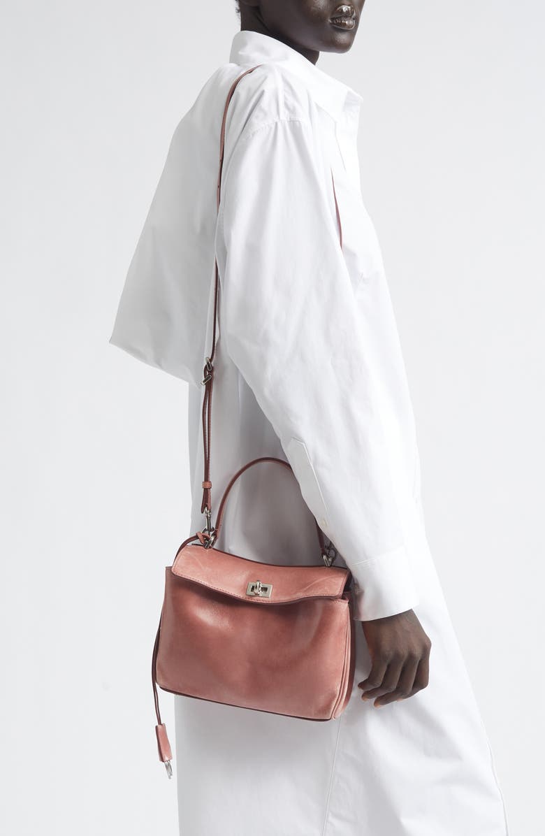 Balenciaga Mini Rodeo Lambskin Leather Top Handle Bag, Alternate, color, Rose Quartz