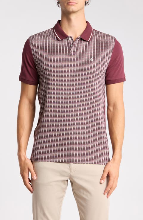 Geo Tipped Cotton Jacquard Polo