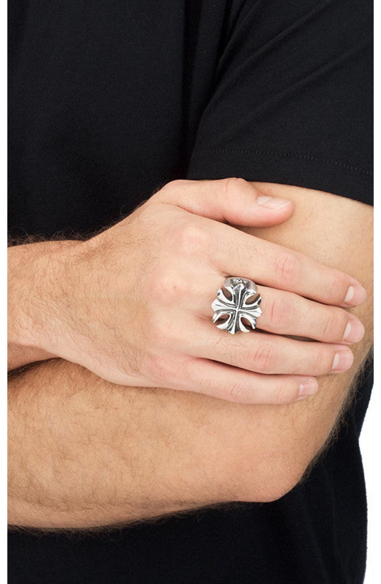King Baby Studio Gothic Cross Ring, Alternate, color, Silver