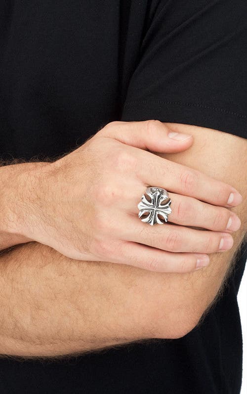 King Baby Studio Gothic Cross Ring In Metallic