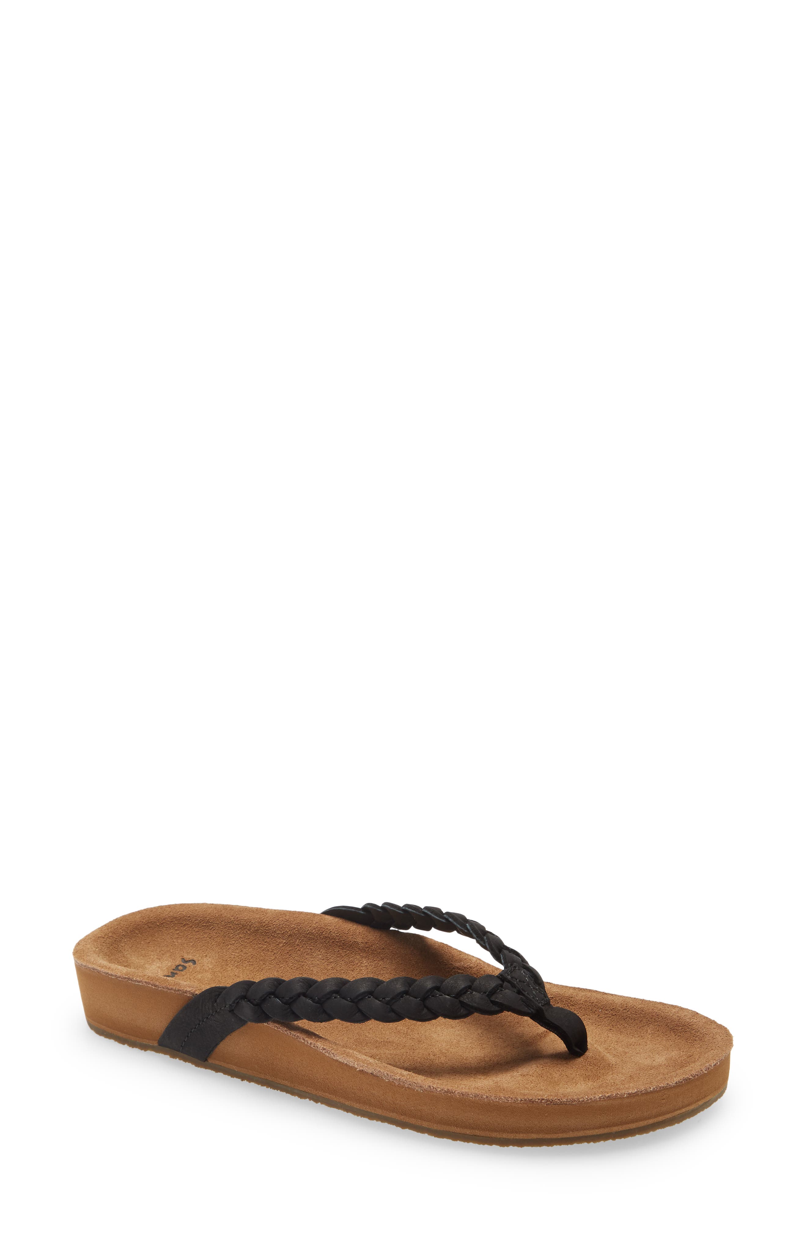 Sanuk She Loungy Braid Flip Flop, Main, color, 