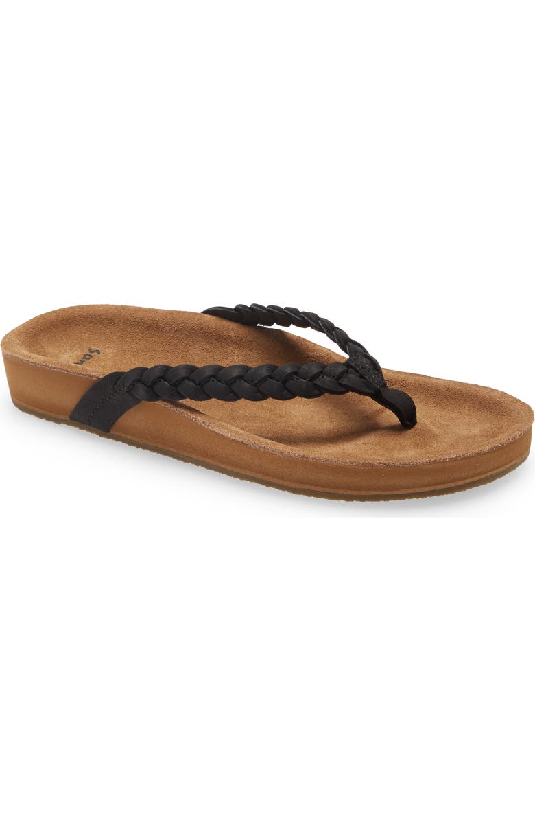 Sanuk She Loungy Braid Flip Flop, Main, color,