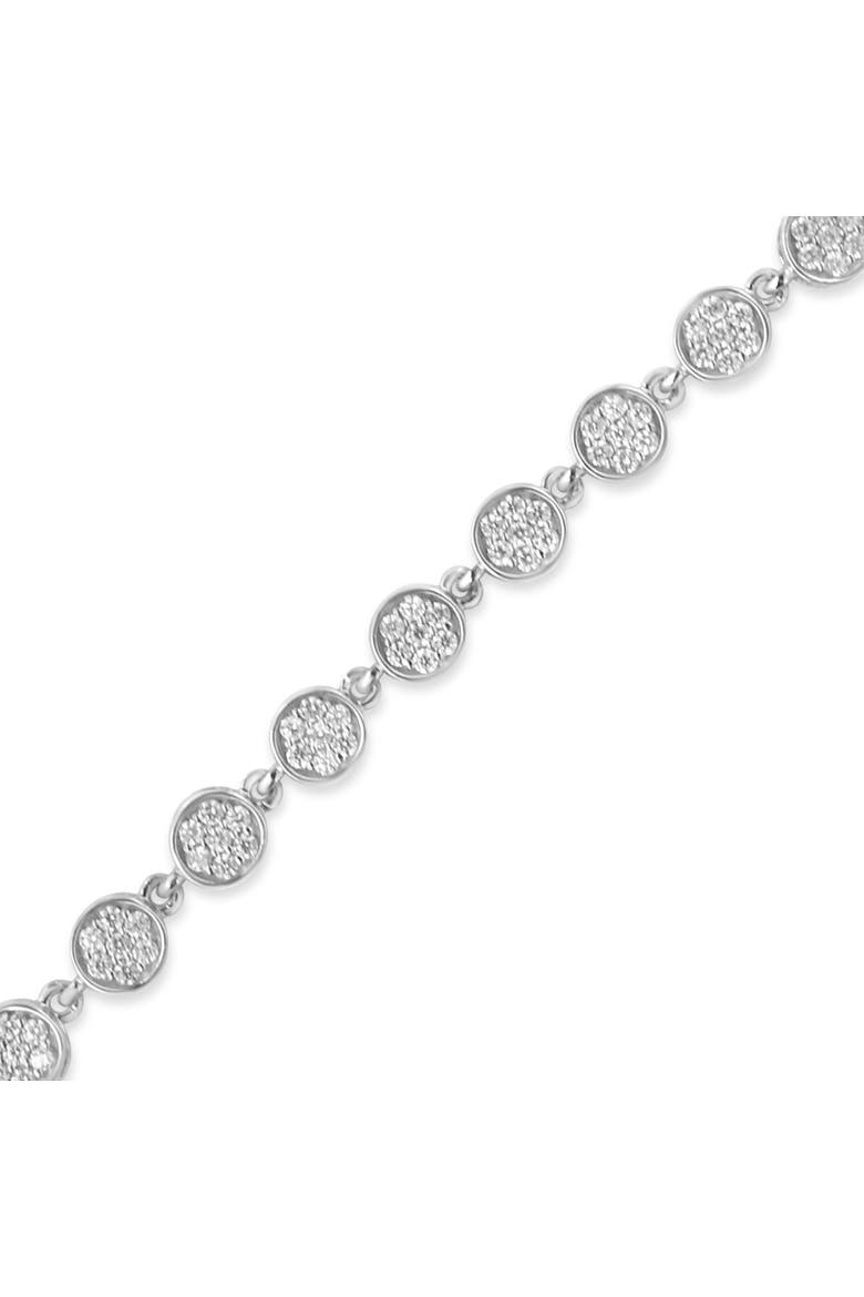 .925 Sterling Silver 2.0 Cttw Round Diamond Link Bracelet - 7.25", Alternate, color, White