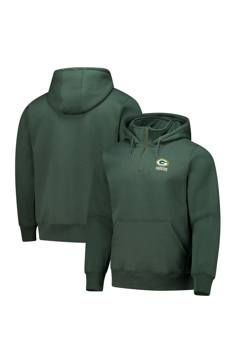 DUNBROOKE Unisex Dunbrooke Green Green Bay Packers Defender Quarter-Zip Hoodie, Main, color,