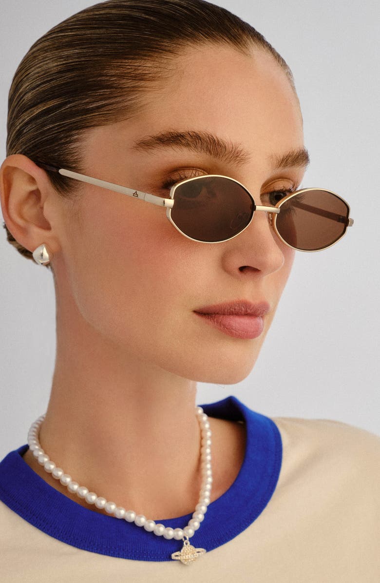 AIRE Objective 53mm Oval Sunglasses, Alternate, color, Gold / Brown Mono