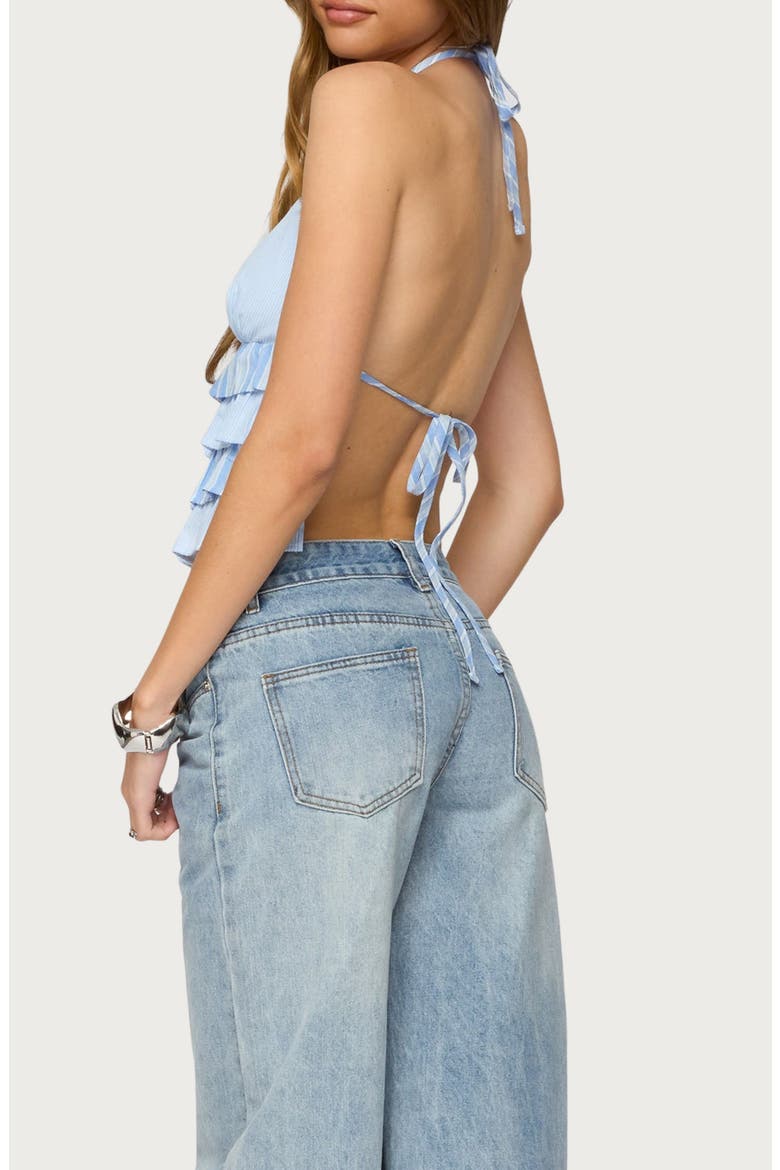 Tiered Backless Tank, Alternate, color, BLUE-AND-WHITE