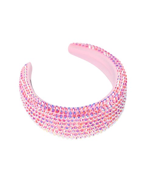 Colored rhinestone puff headband