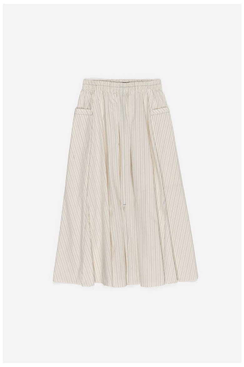 Striped A-Line Skirt, Alternate, color, IVORY