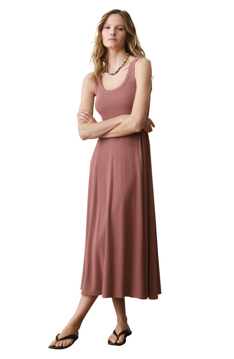 Marine Layer Lexi Rib Sleeveless Fit & Flare Mini Dress, Alternate, color, Clay