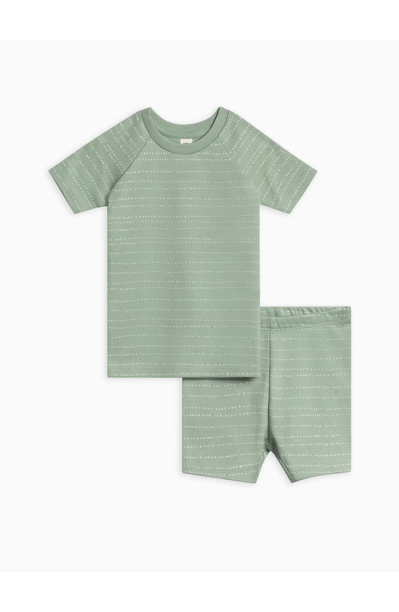 Colored Organics Organic Cotton 2-Piece Short Sleeve Jammie Set, Main, color, Pebble / Jade