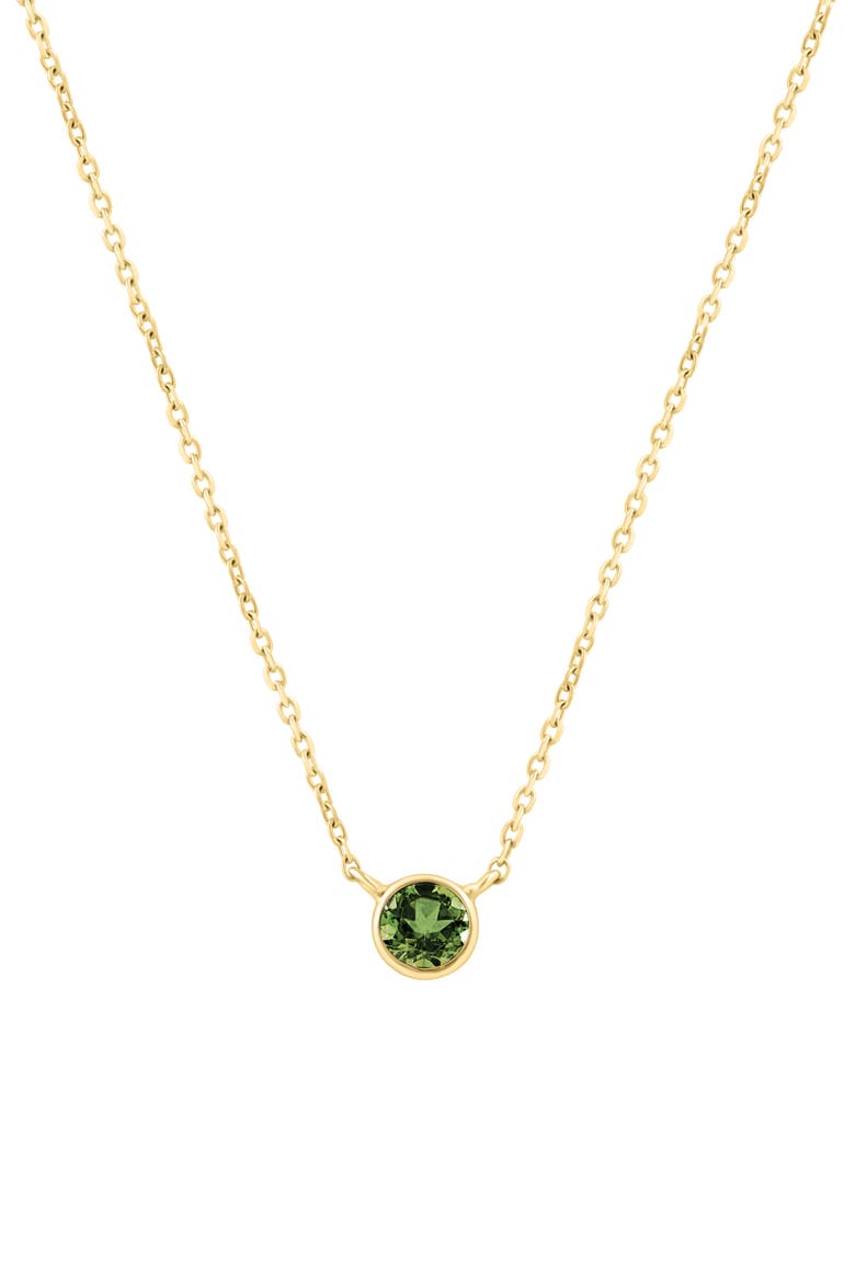 Bezel Stone Pendant Necklace, Main, color, GREEN