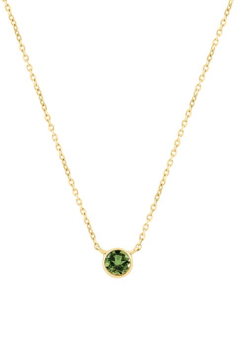 Bezel Stone Pendant Necklace