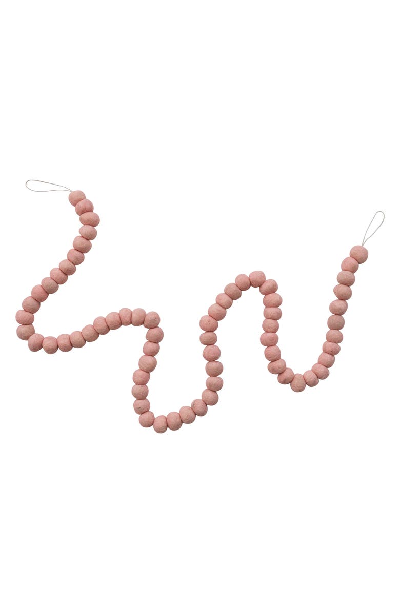 Storied Home Handmade Wool Felt Ball Garland, Pink, Main, color, Pink