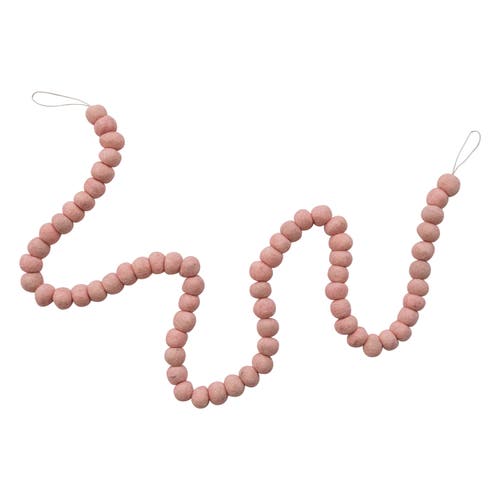 Storied Home Handmade Wool Felt Ball Garland, Pink In Pink