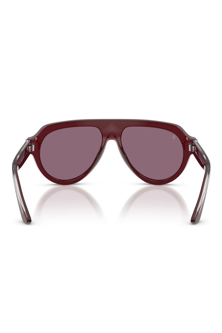 56mm Polarized Mirrored Pilot Sunglasses, Alternate, color, OPAL RED / POLAR VIOLET GOLD