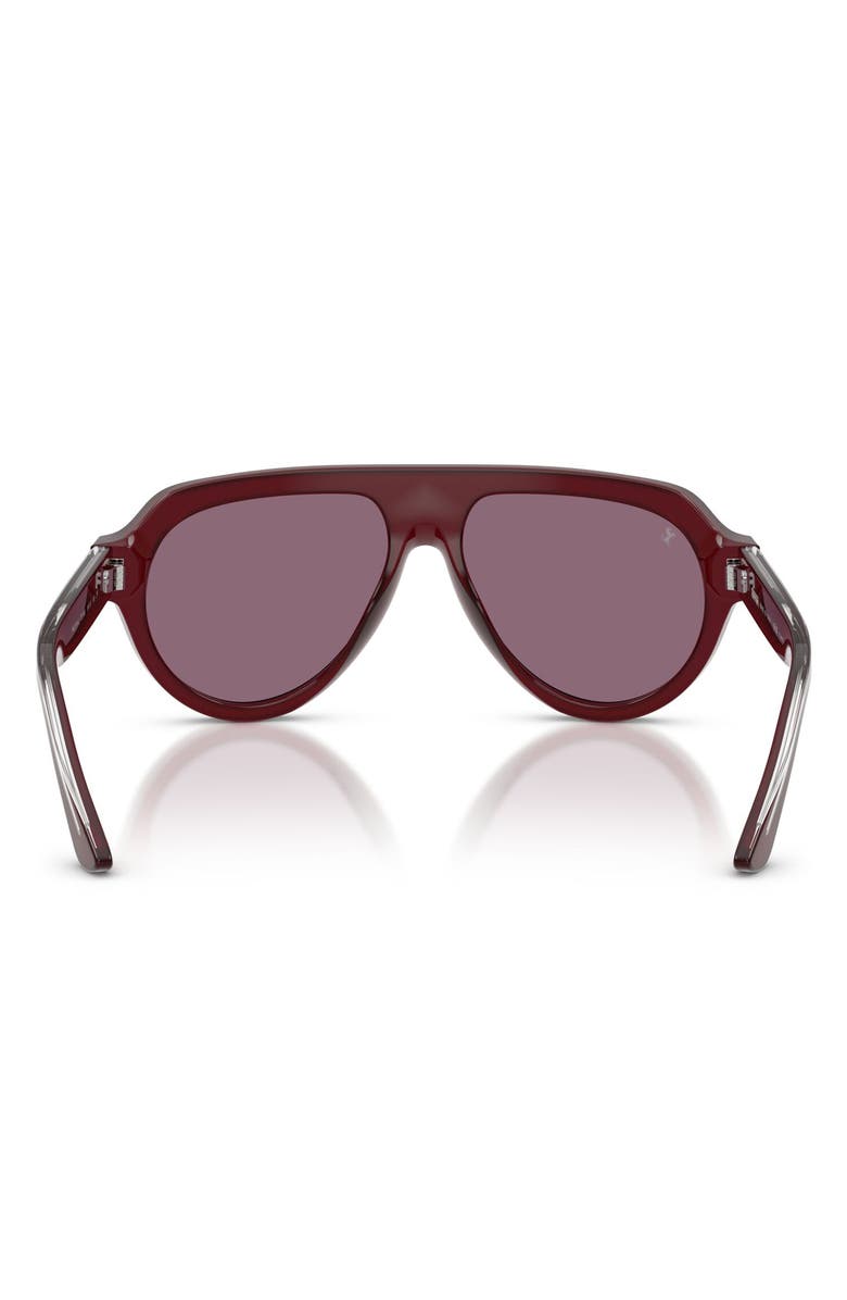 Ferrari 56mm Polarized Mirrored Pilot Sunglasses, Alternate, color, Opal Red / Polar Violet Gold