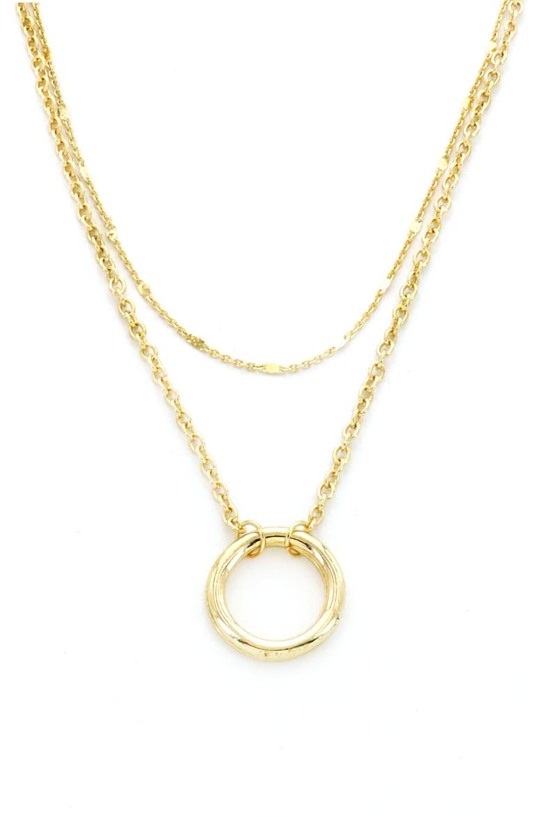 Layered Circle Pendant Necklace, Main, color, GOLD