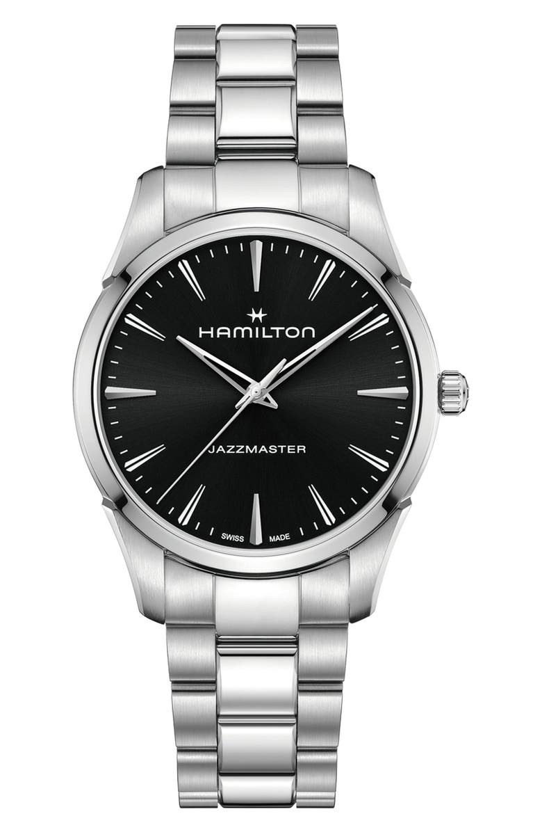 Hamilton Jazzmaster Bracelet Watch, 40mm, Main, color, Black/ Silver