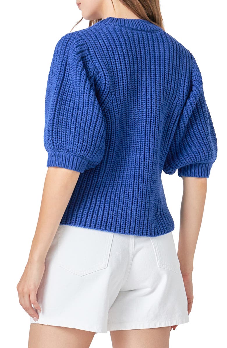 English Factory Elbow Sleeve Sweater, Alternate, color, Blue